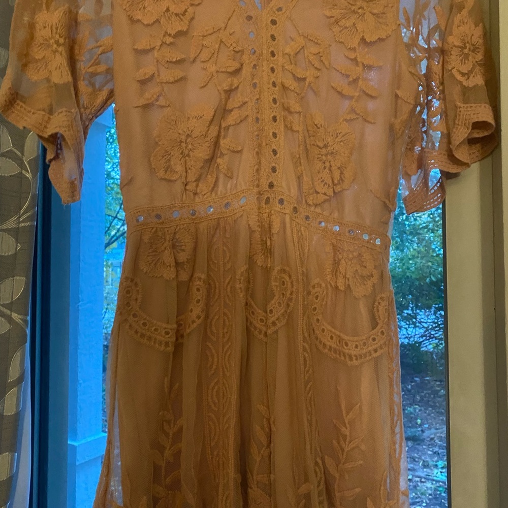 Blush pink Honey Punch lace Romper